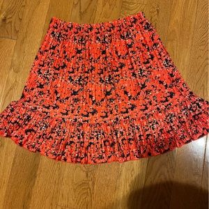 Zara flare skirt, size small, orange floral pattern